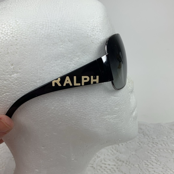 Ralph Lauren Sunglasses Dark with silver trim Designer Logo Stamped Nose Pads